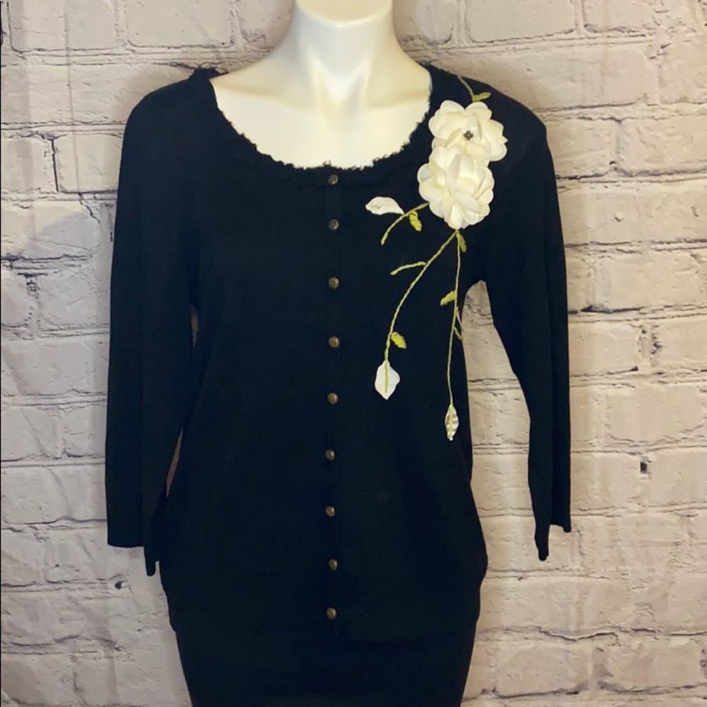 Embroidered and embellished lightweight cardigan